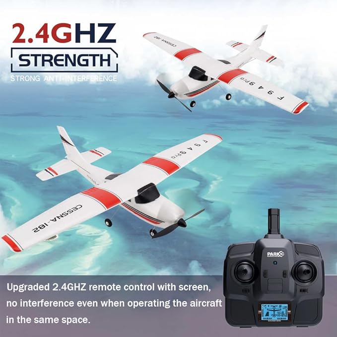 RC Airplane F949pro RC Plane 1020 Motor 3CH 2.4GHZ EPP RC Plane for Adults CESSNA-182 3D6G Gyroscope RTF RC Glider Planes with 2 Batteries Replaceable Parts (2BSL)