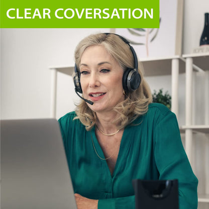 Avantree Alto Clair aptX HD Bluetooth Headset with Microphone, Mute Function, Clear Talking, Hi-Fi Music, Low Latency, Wireless Headphones with Charging Base for Computer, PC, Laptop, Skype, TV