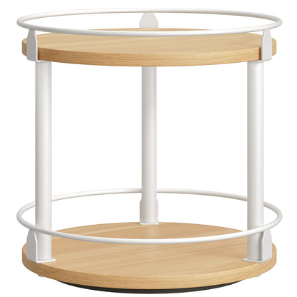 3-Tier Lazy Susan Organizer, Rotating Spice Rack, Spinning Organizer, Industrial Turntable Spice Rack Organizer for Cabinet, Kitchen Countertop, Pantry, Rustic Brown and Black SR23BR
