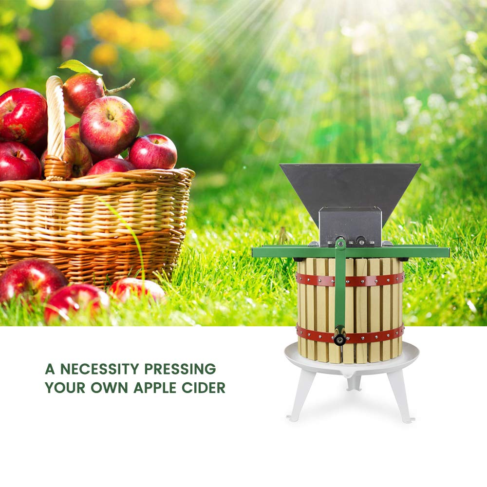 Fruit Apple Crusher and Wine Press with Filter Bag,100% Nature Apple&Grape&Berries Crusher Manual Juice Maker