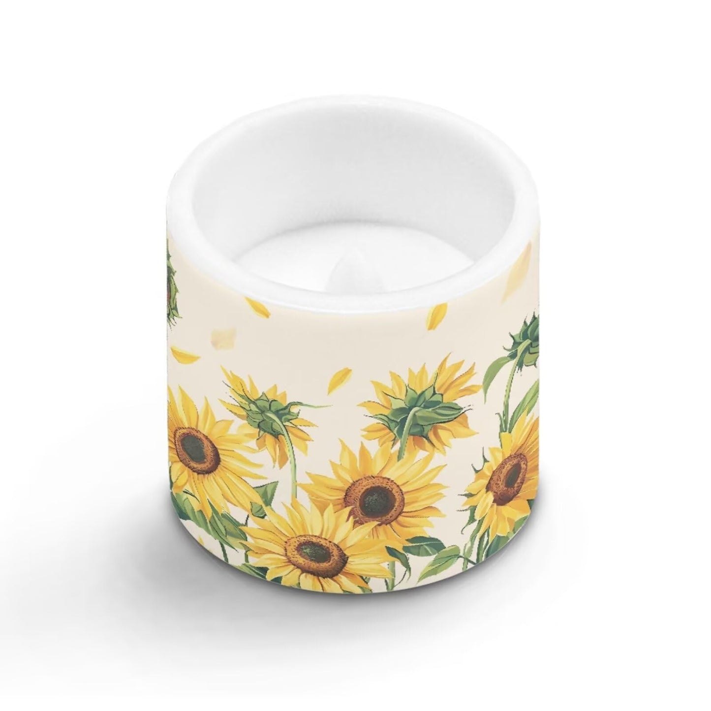 Cozeyat Sunflower Family Gathering LED Candles Set of 4 Battery Powered Flameless with Remote Timer Dancing Flame Waterproof for Home Patio Table Decor