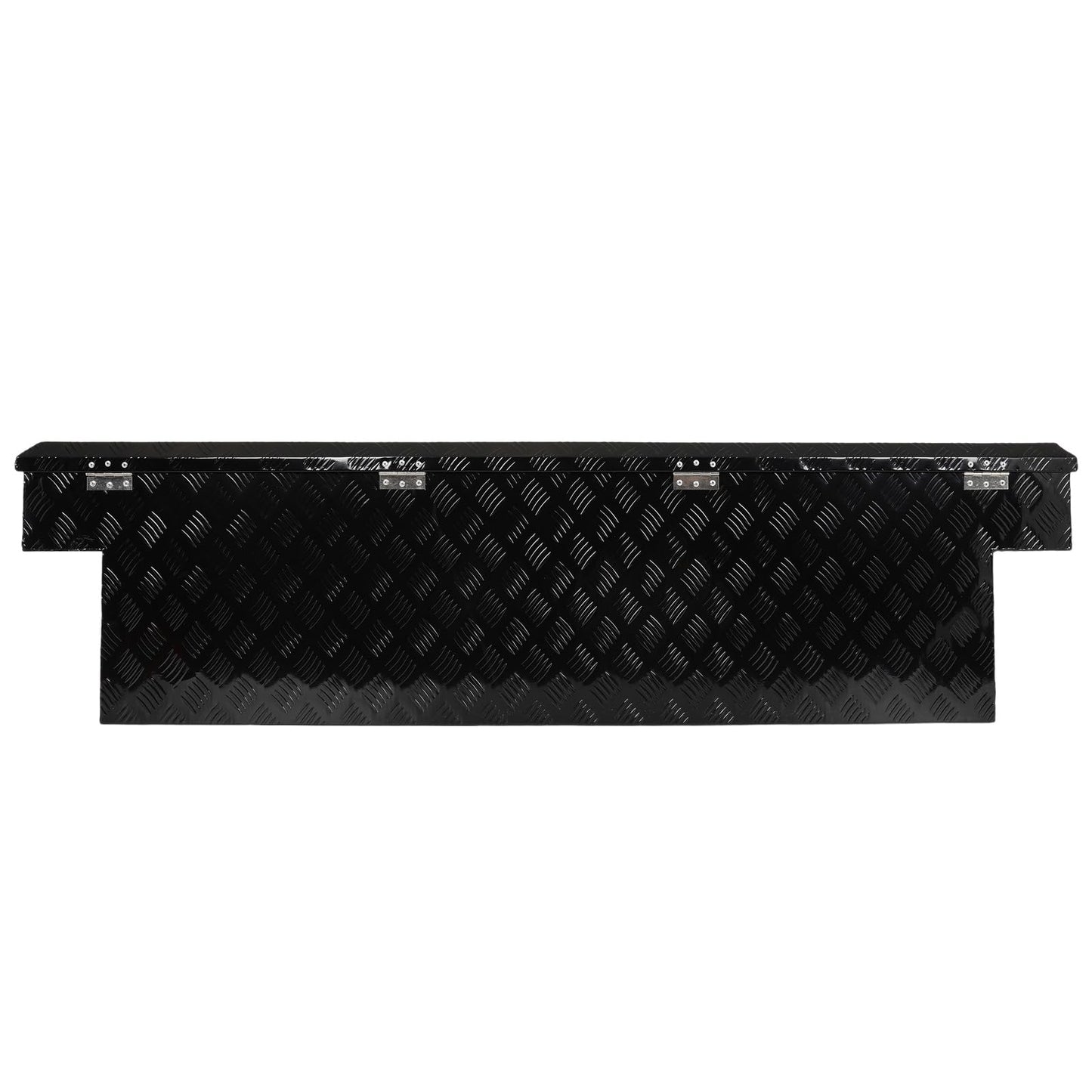 SCITOO 69" Aluminum Diamond Plate Truck Bed Tool Box,Heavy Duty Crossover Storage for Most Full Size Pickups,Lockable Weatherproof Chest,Fits 69"WX20"DX20"H Truck Beds,Easy Access to Load and Unload