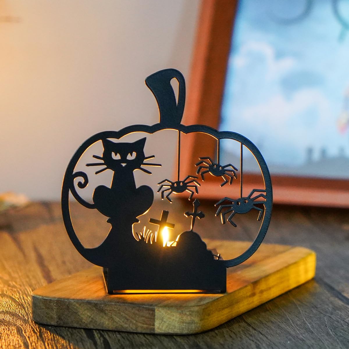 Candle Holders Bulk for Holiday Decor Indoor Outdoor Decorations for Halloween Party Table Kitchen Fireplace Bookshelf Desk Table Seasonal Display
