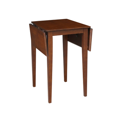 IC International Concepts, Small Drop Leaf Dining Table with Dual 9" Drop Leaf, Solid Real Wood, Sturdy Parawood, Dimensions 36"W x 22"D x 29"H, Espresso