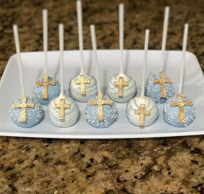 JeVenis 3 PCS Baptism Cake Decorations Cross Cake Mold Cross Mold Baptism Cake Toppers for Baptism Party Supplies
