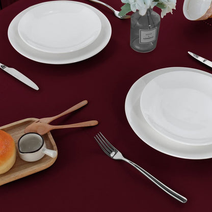sancua 2 Pack Burgundy Tablecloth 54 x 54 Inch, Stain and Wrinkle Resistant Square Table Cloth - Washable Polyester Table Cover for Dining Tables, Buffet Parties and Camping