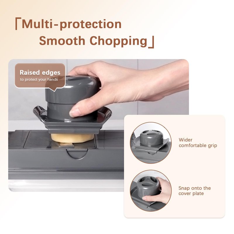 LHS Professional Multifunctional Vegetable Chopper Pro Food Chopper with Food Storage Containers, Mandoline Slicer Onion Dicer Fruit Cutter, Kitchen Gadgets and Home Essentials(11 in 1, Grey)