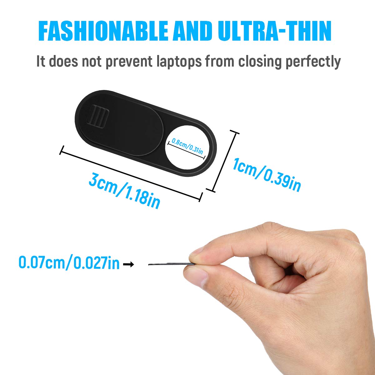 Laptop Camera Cover Slide, 0.028 Inch Ultra Thin Laptop Camera Cover Blocker, Laptop Accessories for iPhone MacBook Laptop, Desktop, PC, Tablet, Protect Your Visual Privacy Security (Pink-3 Pack)
