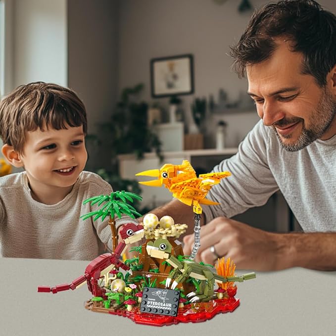 Dinosaur World Building Set- Compatible with Lego Sets for Boys 8-14 Jurassic Volcano Era Building Birthday Gift Set for Boys &amp Girl (536 Pcs)
