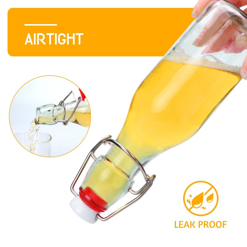 Accguan 8oz Flip Top Glass Bottle,Swing Top Beer Bottle for Kombucha, Kefir, Vanilla Extract, Beer, Beverages, Oil, Vinegar, Beer, Soda,Leak Proof，Juice, Tea(12pcs)