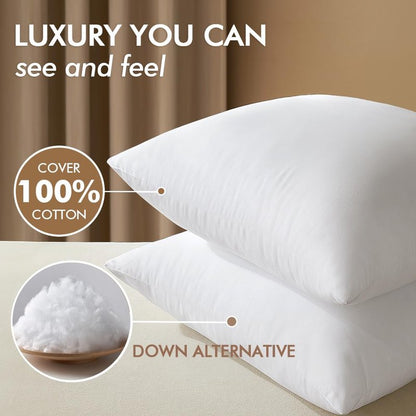 MIULEE 18x18 Pillow Inserts,Down Alternative Pack of 2 Decorative Throw Pillows for Sofa Couch Bed, Ultra Soft Fluffy Bed Sleeping Form