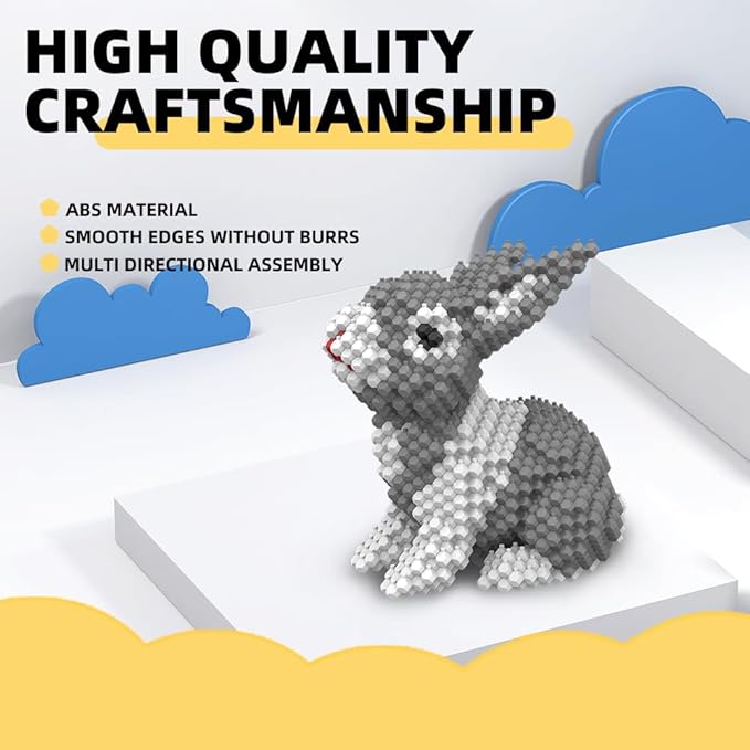 KADELE Easter Bunny Building Animal Sets Extremely Challenging STEM Building Blocks Decor for Adults Kids Micro 3D Educational Toys for Boys Girls Ages 8 and Up (660 Pieces)