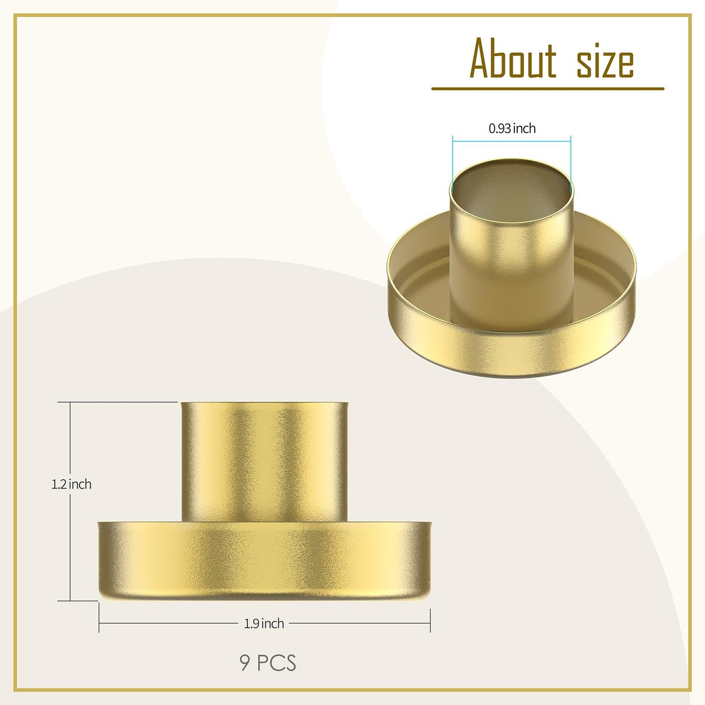 Smtyle Gold Taper Christmas Candle Holders for Candlestick Candles and Candlesticks Set of 9 Unique and Eye-catching Holders Modern Contemporary Decor