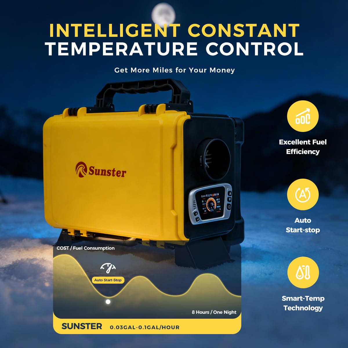 HTB1 8KW Diesel Air Heater, 6L Toolbox Compact Diesel Heater 12V/110V Fast Heating with App Control, 5500M Adaptive Plateau, Internal Circulation Heating and No Ticking Sound for RV Trailer Camper Van