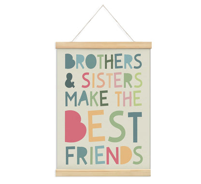 foedor Girls Playroom Sign Poster Hanger Frame,Brothers and Sisters Sign,Kids Room Decor Gift for Nursery Baby Kids Girl Boy,Best Brother Gifts From Sister,12x16 Inch