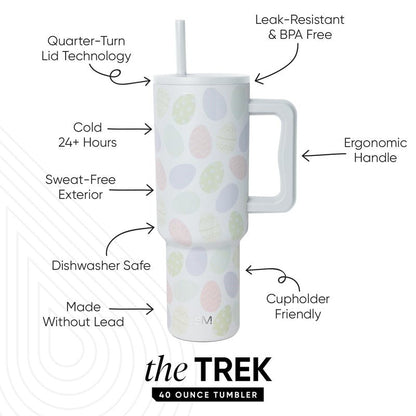 Simple Modern Easter 40 oz Trek Tumbler with Handle and Straw Lid | Cup Holder Friendly Insulated Stainless Steel Travel Mug | Easter Eggs