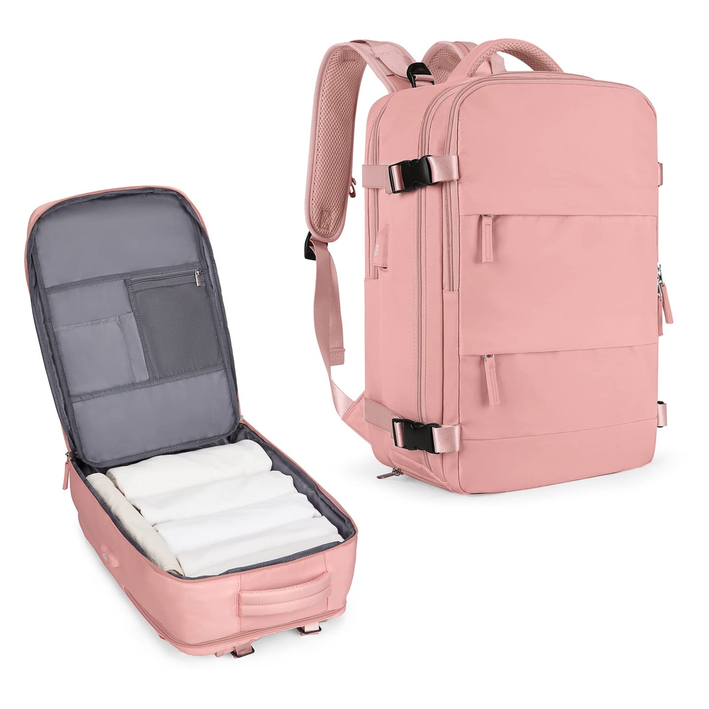 coowoz Travel Backpack Carry On for Women Man Gym Backpacks with Laptop Compartment Mochila de Viaje Teacher Personal Item Backpack Airplane Accessories Must Haves Grey Small