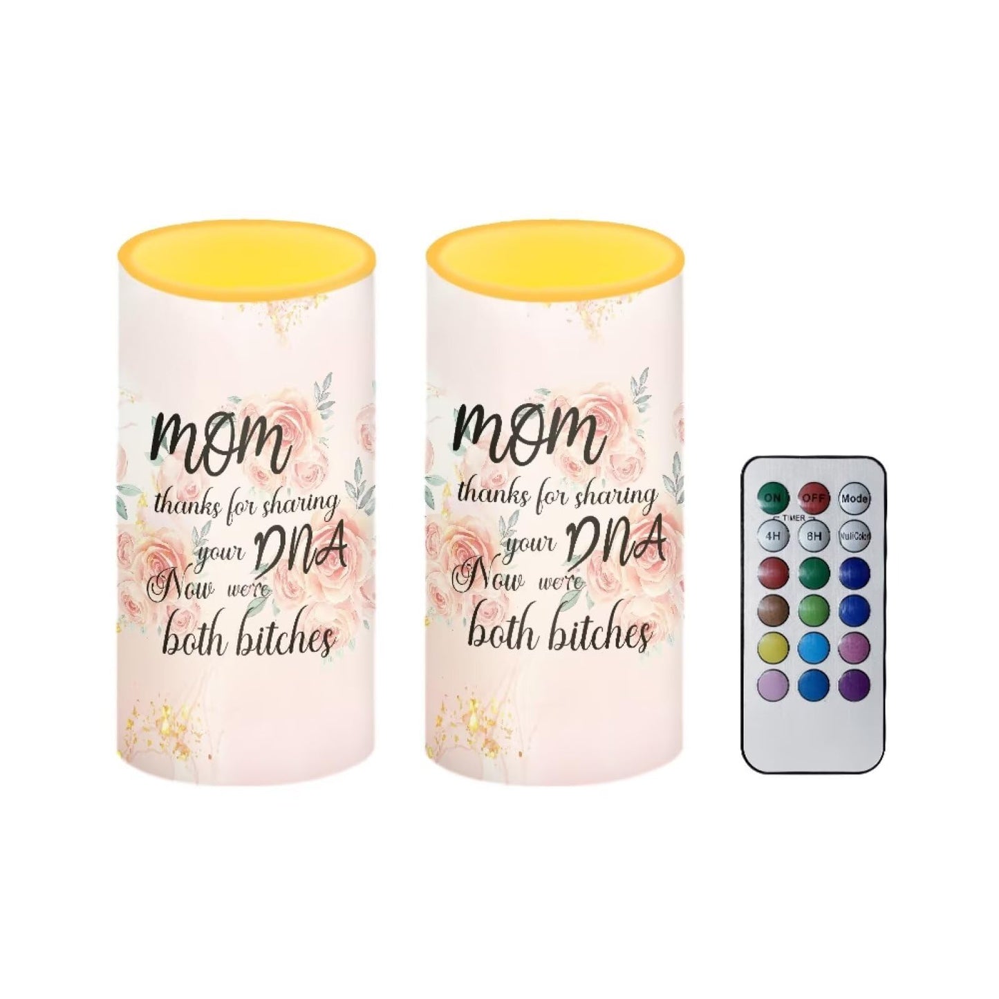 Luarisgur Mothers Day Lights Flameless Candles LED Candles with Remote and Timer Rose Electric Fake Plastic Pillar Candles Gift for Mom Decorations for Living Room Bedroom Home Indoor Holiday Party