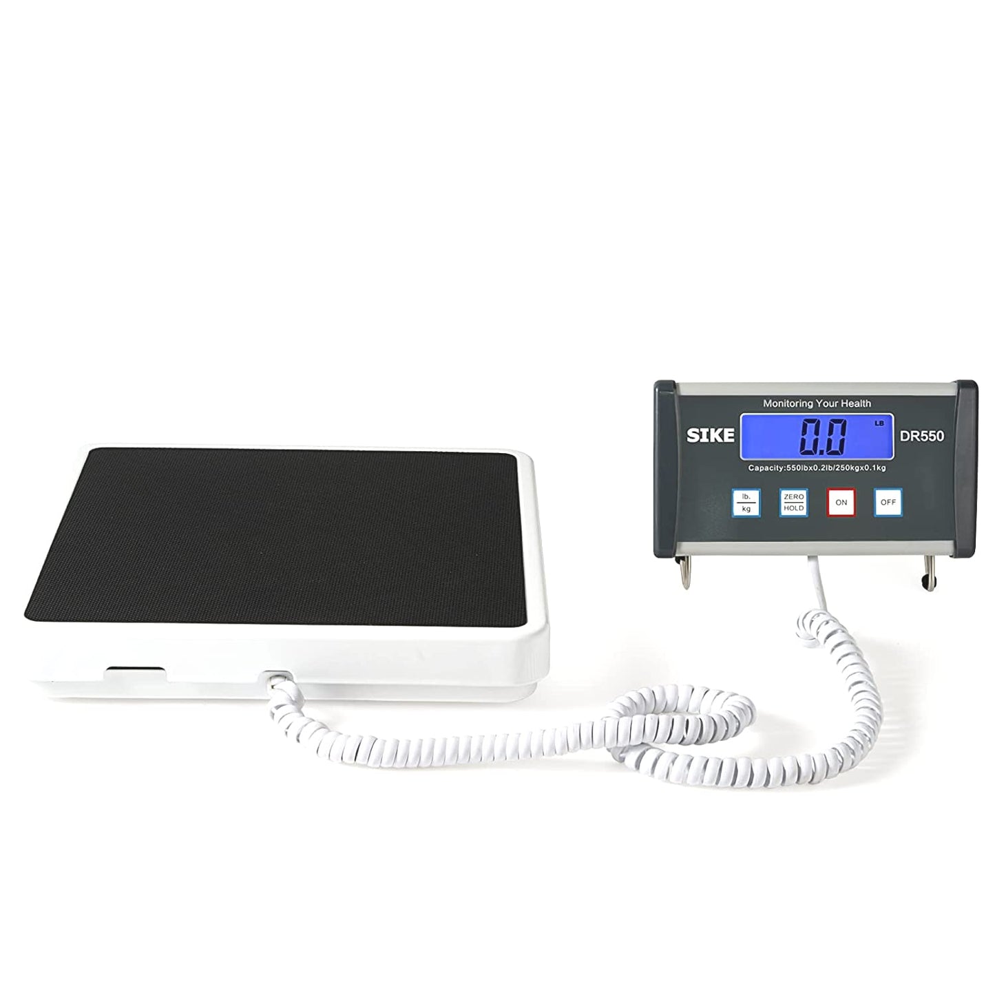 SIKE Digital Physician Scale, Medical Floor Scale for Body Weight, 550 lb Limit Professional Weight Scale, Portable Easy to Read Digital Display, Heavy Duty, Pound & KG Settings, 12.5" x 12" Platform