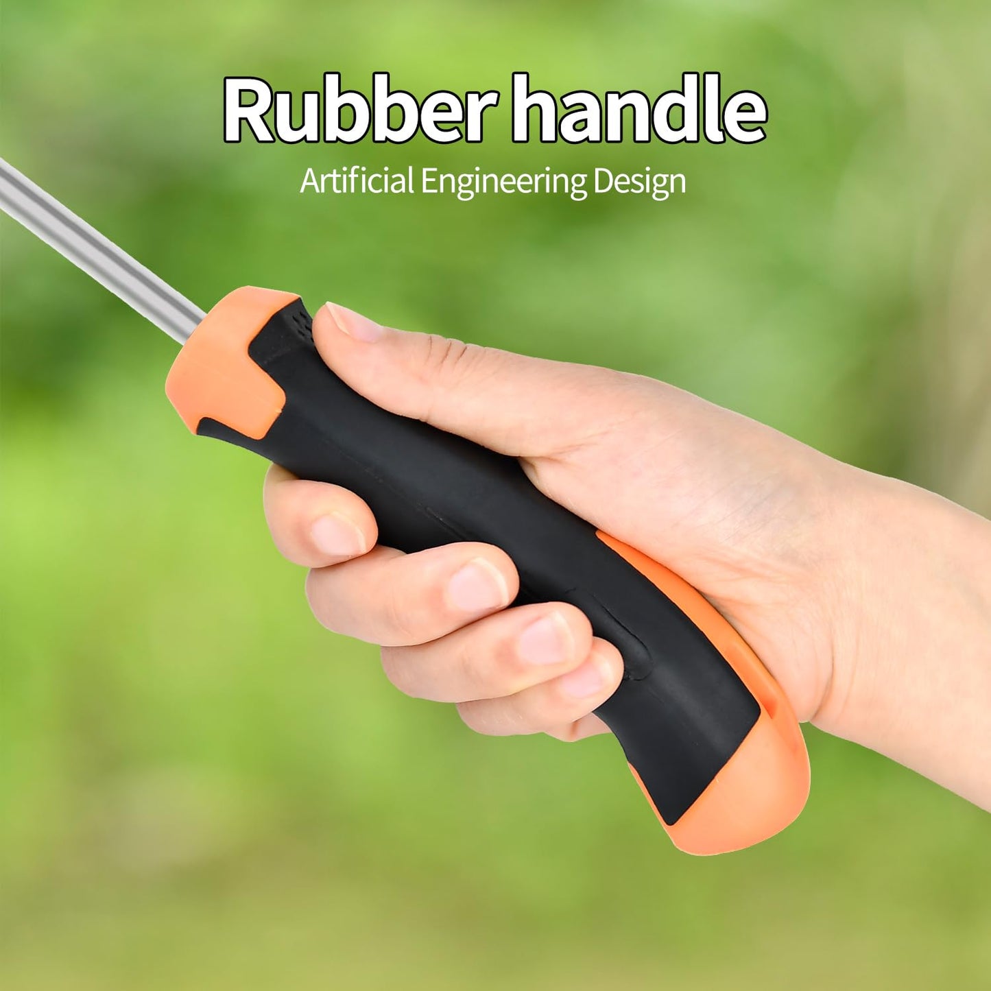 GANCHUN Weed Puller Tool,Newly Upgraded Garden Weeder Stainless Steel Hand Weeder Tool,Multi-Purpose 5 Teeth Weed Remover Tool Weeding Tools for Gardening (Rubber Handle)