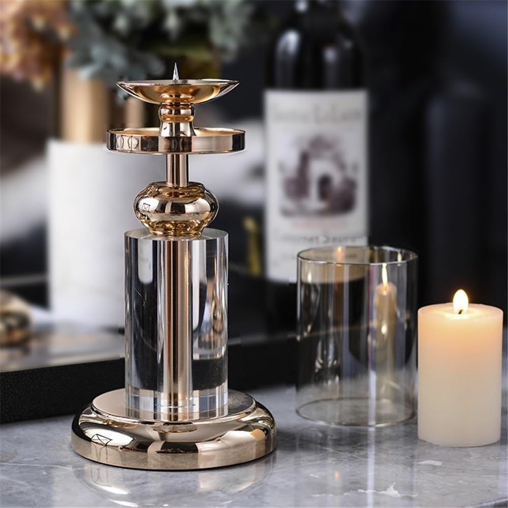 YUHUAWF Candle Holderss Light Luxury Crystal Glass Candlestick Living Room Porch Decoration Home Dining Table Candle Holder Decorative Candlestick