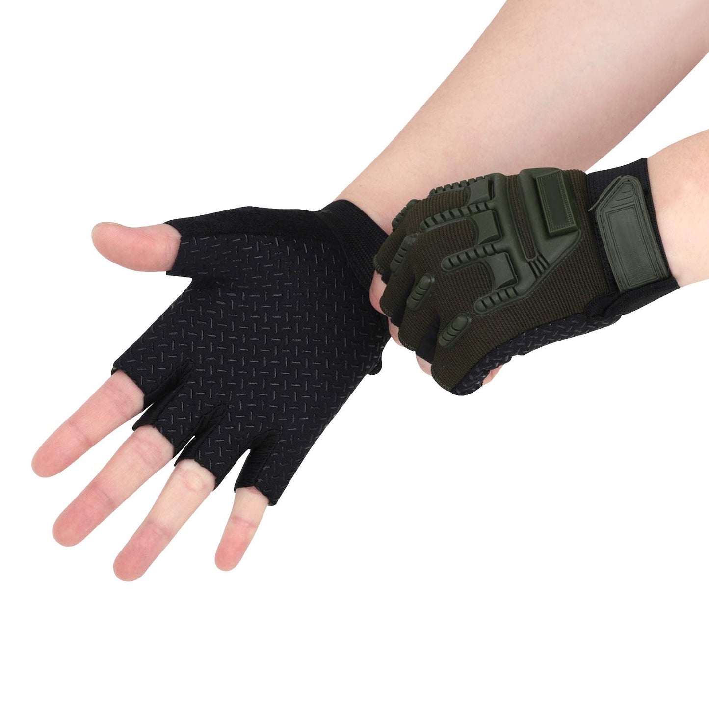 Biking Gloves Kids Boys Girls Cycling Exercise Half Finger Fingerless Gloves Child Motor Bike Riding Anti-Slip Weight Lifting Bikes Workout Climbing Bicycle Glove Gym Skate Glove