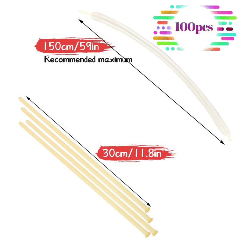 LXZFCRG 260 Balloons Clear Long Skinny Latex Balloon for Balloon Animals, 100Pcs Twisting Ballon Shine for Balloons Arch Party Supplies Weddings Birthday (Clear)