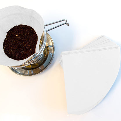 Bolio Premium Hemp White Paper Cone Coffee Filters - Peroxide Whitened - Compatible with V60 and All No.2 Size Pour Over Drippers - (Pack of 100)