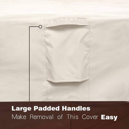 Vailge Rectangular Coffee Table Cover - Heavy Duty Waterproof Protection for Outdoor Furniture | Fits Large Tables (Beige & Brown)