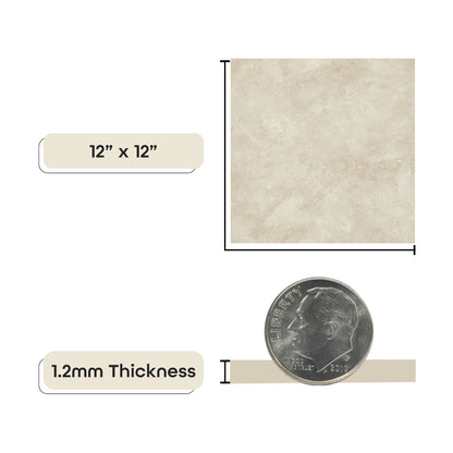 Tivoli Self Adhesive Vinyl Floor Tiles, 45 Tiles - 12" x 12", Light Oak Plank-Look - Peel & Stick, DIY Flooring for Kitchen, Dining Room, Bedrooms, Basements & Bathrooms by Achim Home Decor