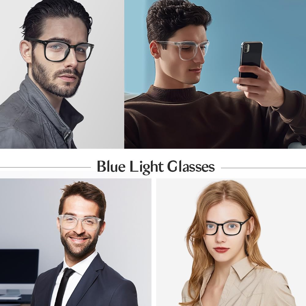 NZKNP Blue Light Glasses for Woman,Blue Light Glasses,Blue Light Glasses Men,Bluelight Glasses Womens,Blue Light Blocking Glasses,Clear Black Fake Glasses,Gaming Glasses Accessories,Computer Glasses