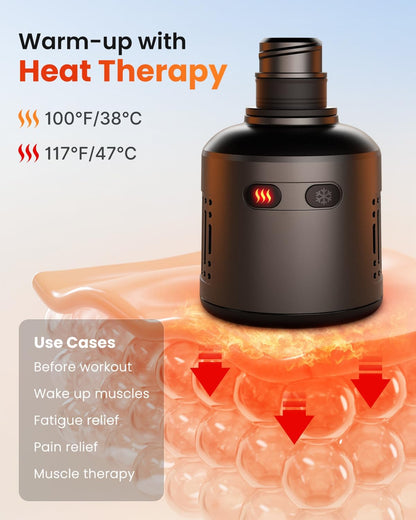 RENPHO Massage Gun Head with Heat and Cool for Model RP-GM171-N1, R-WMG08, Percussion Muscle Massager Attachment, Portable Rechargeable Handheld Accessory