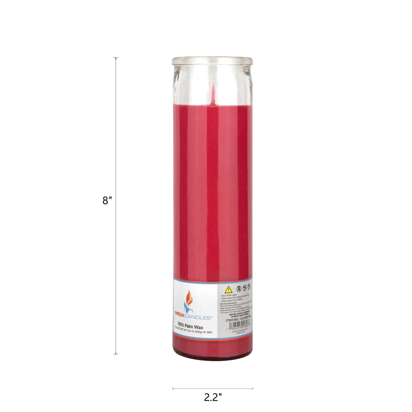 Mega Candles 3 pcs Unscented Pink Glass Container Devotional Prayer Candles, Shortening Wax Candle 2 Inch x 8 Inch, Sanctuary, Vigils, Prayers, Spiritual, Blessings, Religious, Altar, Remembrance