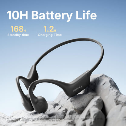 Sanag B21S True Bone Conduction Headphones, IPX5 Waterproof Bluetooth 5.4 Earphones, Wireless Open Ear Headset with Mic, 5.4 HiFi Bass, 10H Playtime for Running, Cycling, Sports, Workout (Blue)