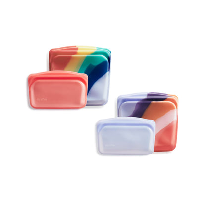 Stasher Premium Silicone Reusable Food Storage Bags, 2-Pack, Clear, Multi-Use Food Storage Bags, Lunch Bag, Travel Containers, BPA Free, Leak-free, Dishwasher-Safe, Eco-friendly