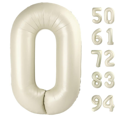 Cream Number 18 Balloon 40 inch, 18 Number Balloons, 18th Cream Birthday Decorations, 18 Year Old Girls Boys White Party Supplies