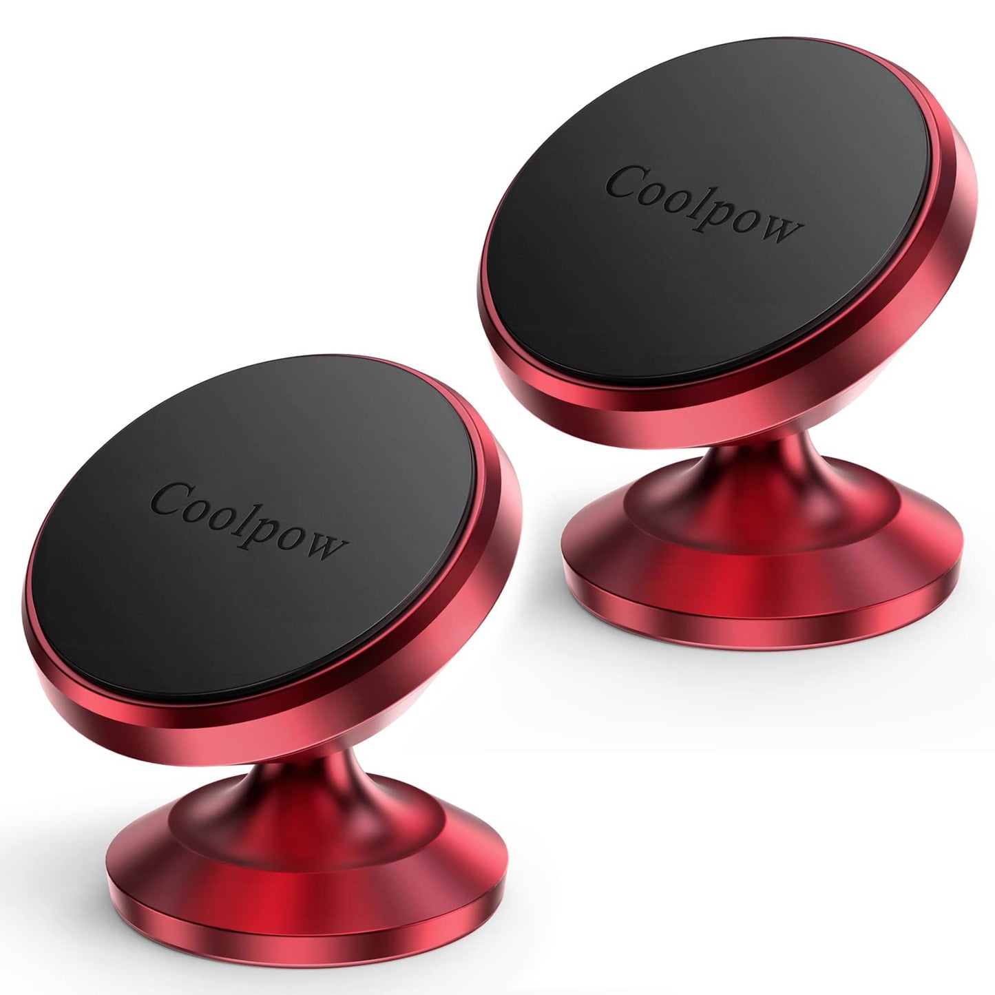 Coolpow【2 Packs 】Magnetic Phone Holder for car【Strong Magnet】phone holders for your car phone holder Mount for Car【4 Metal Plate】Universal Dash cell phone car mount for iphone Samsung car accessories