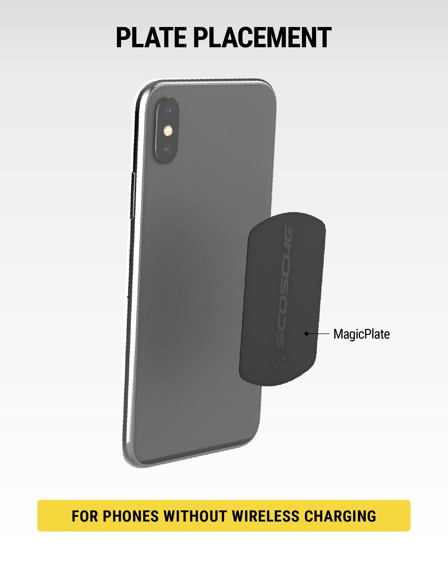 Scosche MAGRKI MagicMount Replacement Metal Plate Kit for Phone, Metal Plates for Magnetic Mount Cell Phone Holder for Car, Universal with All Devices and Phone Case, Black