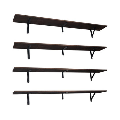 Huiyiaus Long Floating Shelves for Books,Wall Hanging Bookshelf Set of 4,Rustic Wall Mount Book Shelf Wood Extra Large for Livingroom Bedroom Kitchen Bathroom Home Office Decor,47 Inches(Dark Brown)