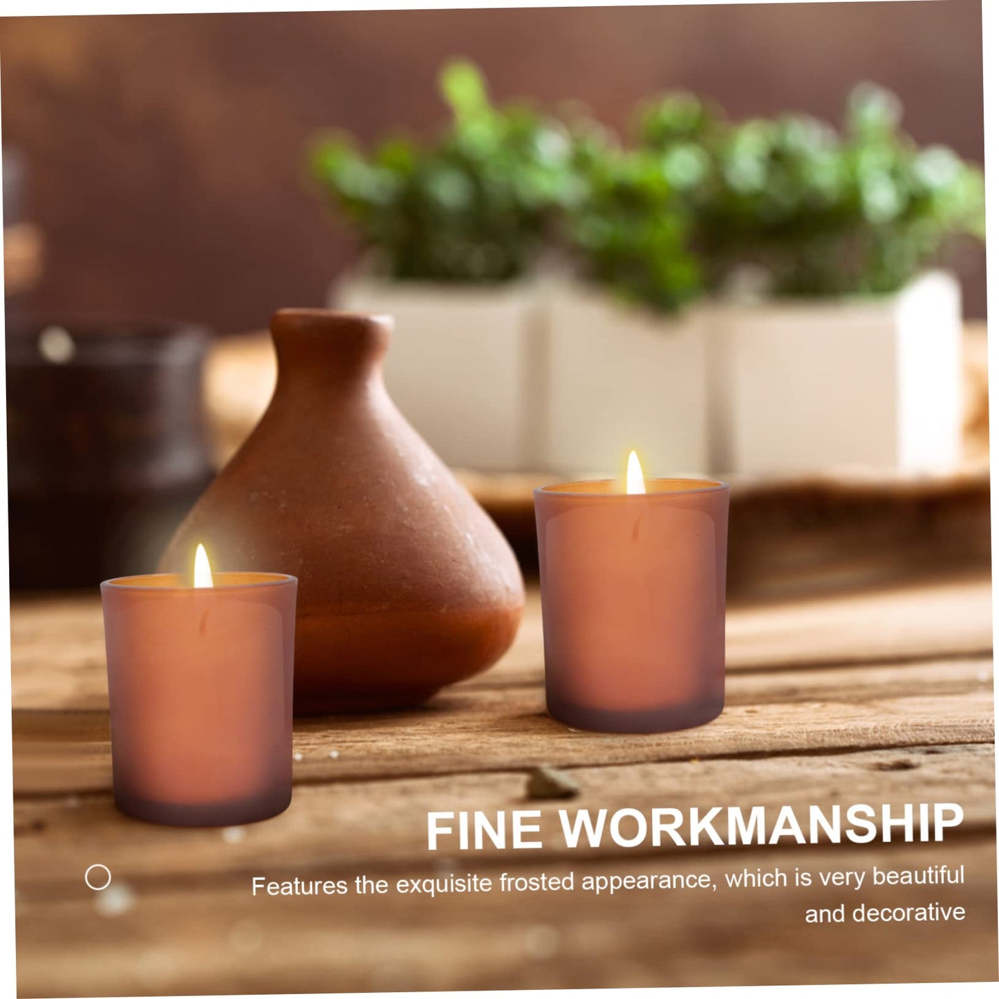 STOBAZA 3sets Nordic Style Glass Votive Candle Holder Frosted Design Heat Resistant Table Decor for Bedroom Living