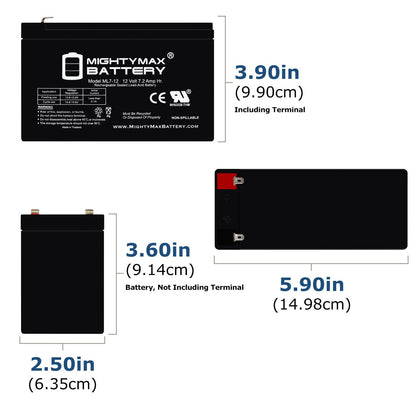 Mighty Max Battery ML7-12 - 12V 7.2AH Replacement UPS Battery for APC Back-UPS 550 BE550G