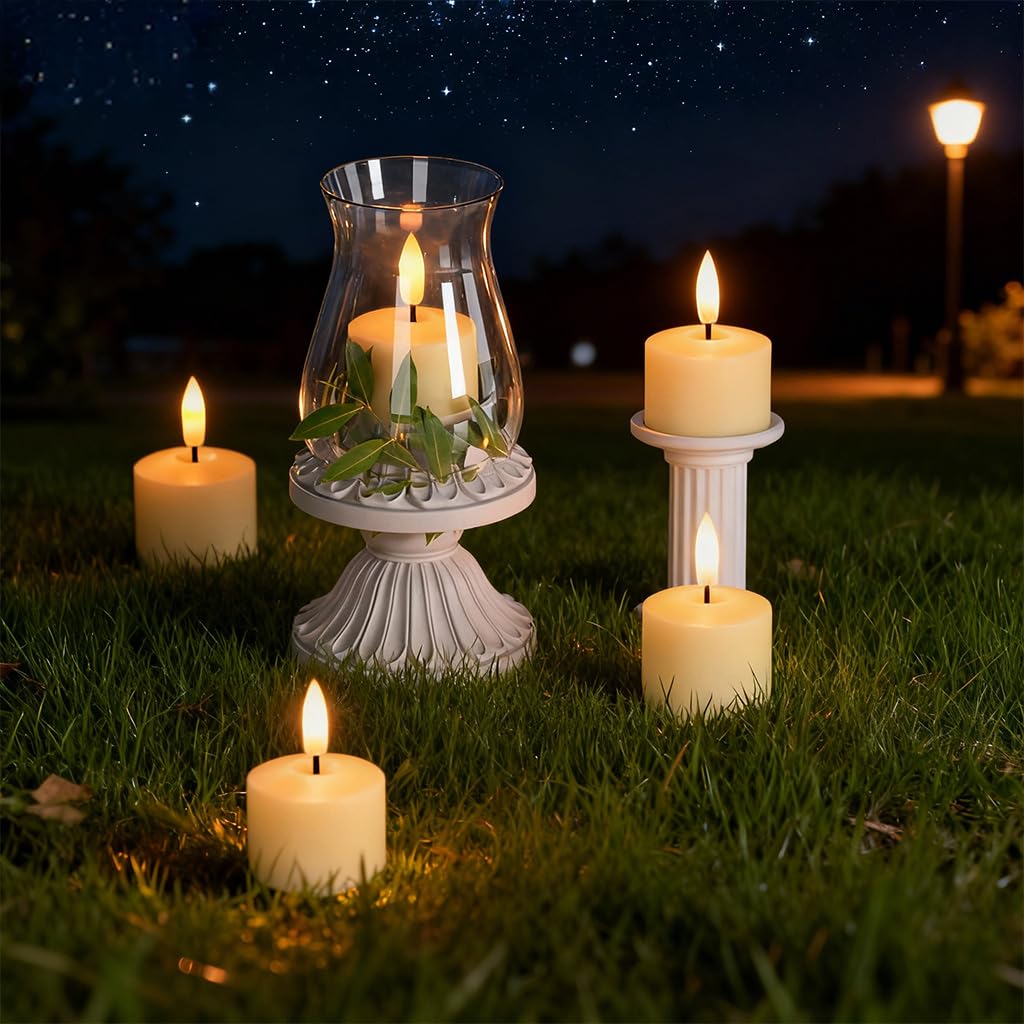 Ntewidbroansa Flameless Rechargeable Tea Lights with Remote Timer - LED Electric Candles Realistic Flickering for Valentines Decor, Wedding Table, Home Decoration 12-Pack (Φ 1-1/2''×H 2'')