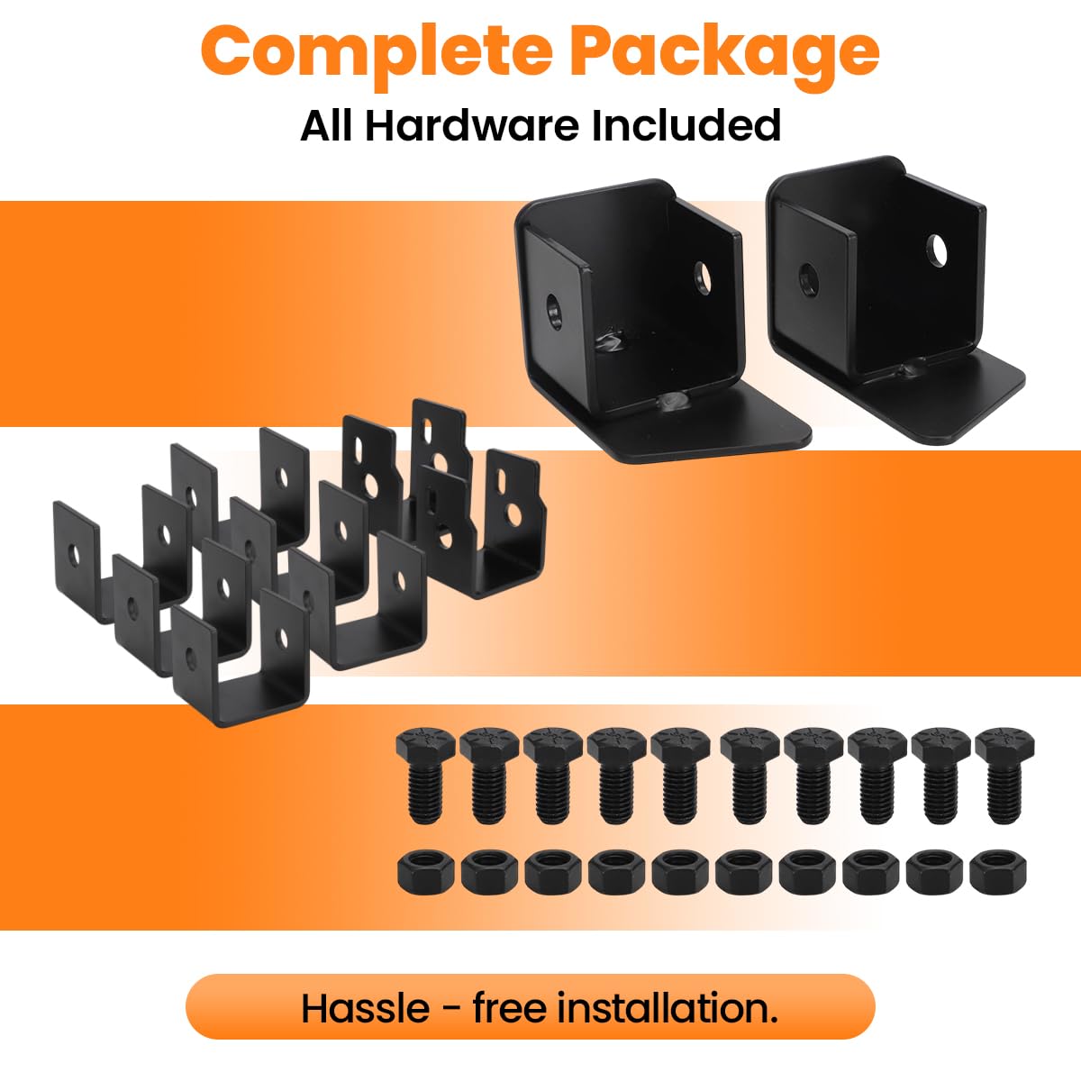 For 2014-2018 Chevy Silverado GMC Sierra Crew Cab Rear Seat Lift Kit, 2.5 Inch Height Increase, Black Steel Brackets for Added Storage & Audio System Space