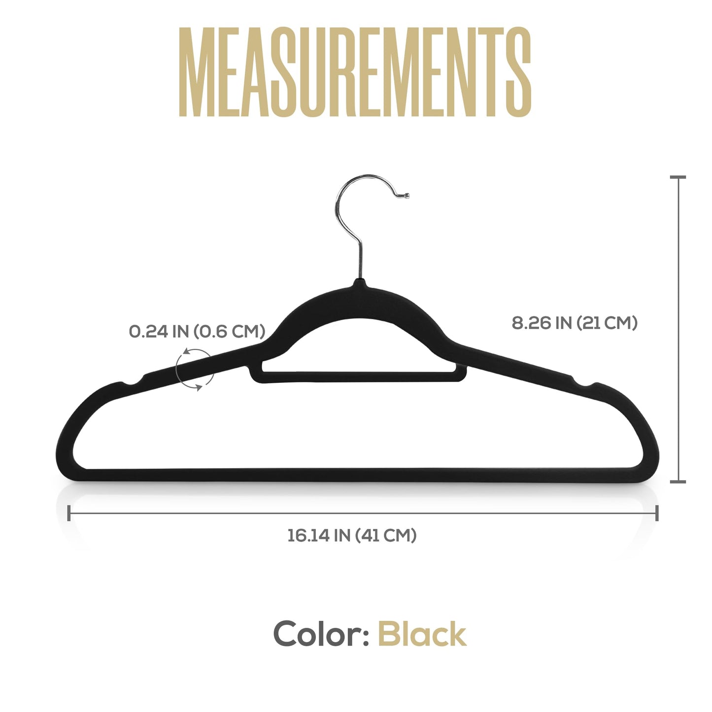Utopia Home Premium Velvet Hangers 100 Pack - Non-Slip Clothes with Tie Bar - Black Hangers with 360 Degree Rotatable Hook - Heavy Duty for Coat