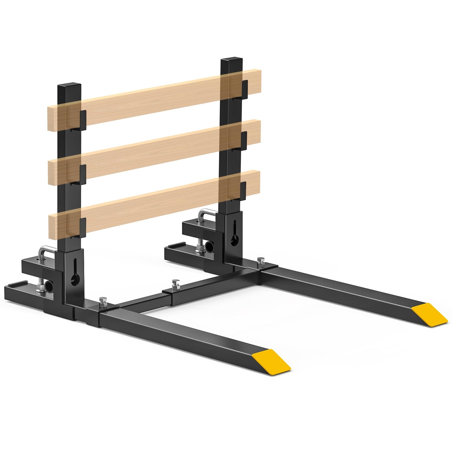 YITAMOTOR 60" Clamp on Pallet Forks, 4000lbs Heavy Duty Quick Attach Tractor Fork with Adjustable Stabilizer Bar & Anti-roll Bar for Bucket Tractor Loader Skid Steer
