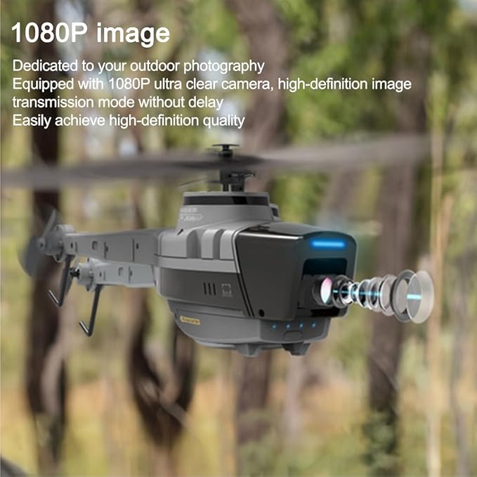 C128 RC Military Aircraft 2.4G 4CH Remote Control Helicopter with Camera for Adults Single-Rotor Aileronless Indoor Outdoor-RTF (2 Batteries)