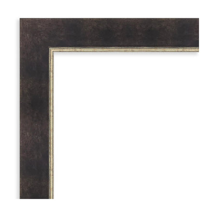 Amanti Art Bronze Bathroom Mirror for Over Sink, 29x41 Odin Antique Bronze Rectangle Vanity Mirror, Large Modern Wood Frame, Hangs Horizonally and Vertically, Bathroom Wall Decor, Non-Beveled Edge