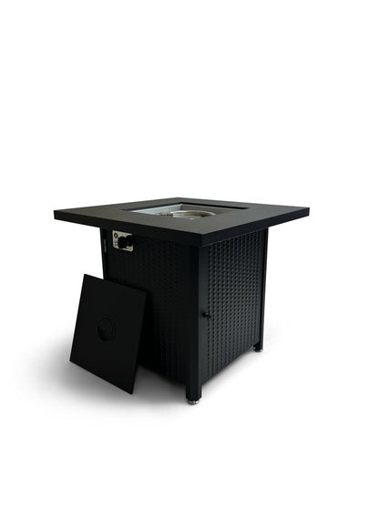 GasOne Propane Fire Pit – 28-inch Large Tabletop Fire Pit for Outdoor Use – 52,500 BTU Gas Fire Pit with Lava Rocks and Fire Pit Cover Lid – Stainless Steel Burner Head for Warmth and Ambiance - Black