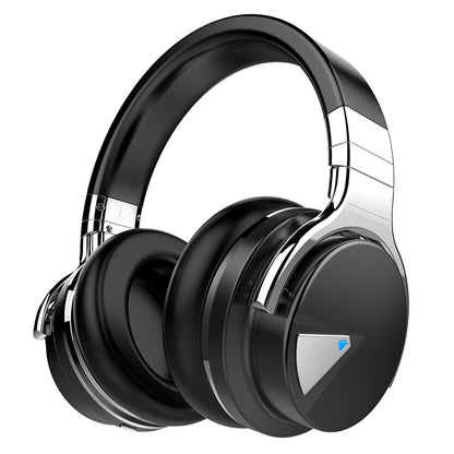 Silensys E7 Active Noise Cancelling Headphones Wireless Bluetooth Headphone with Microphone Deep Bass Over Ear, Comfortable Protein Earpads, 30 Hours Playtime for Travel/Work, Black