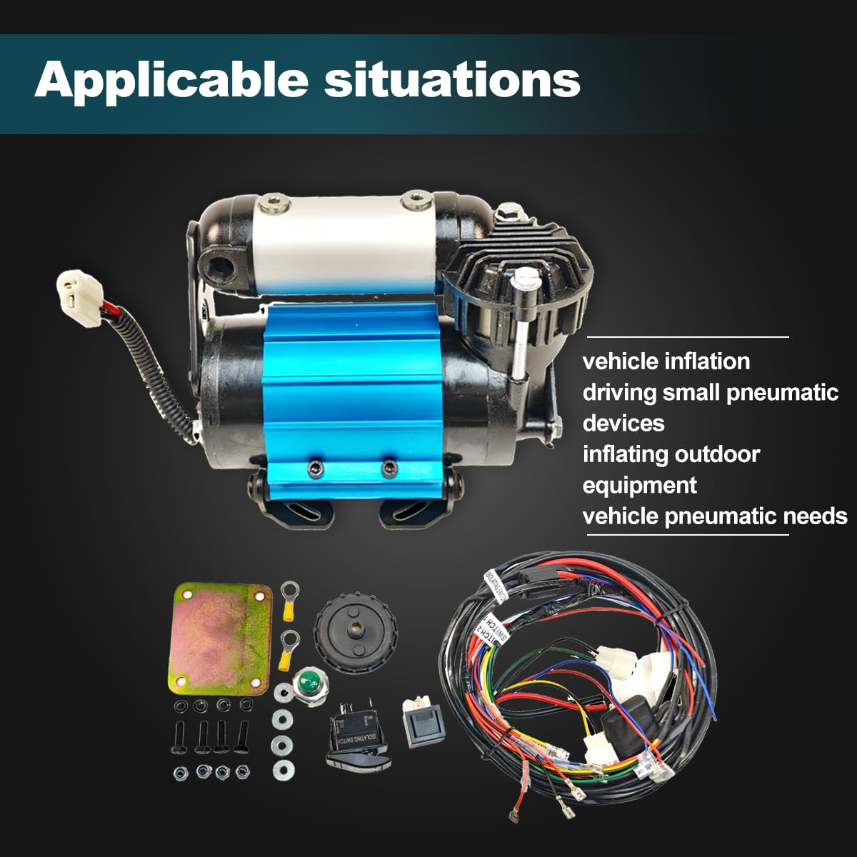 APFAITH High Performance 12V Air Compressor Replacement For ARB CKMA12 On-Board Air Compressor For Tire Inflation Air Locker activation etc 12V Single Motor Air Compressor CKMA12 Air Compressor